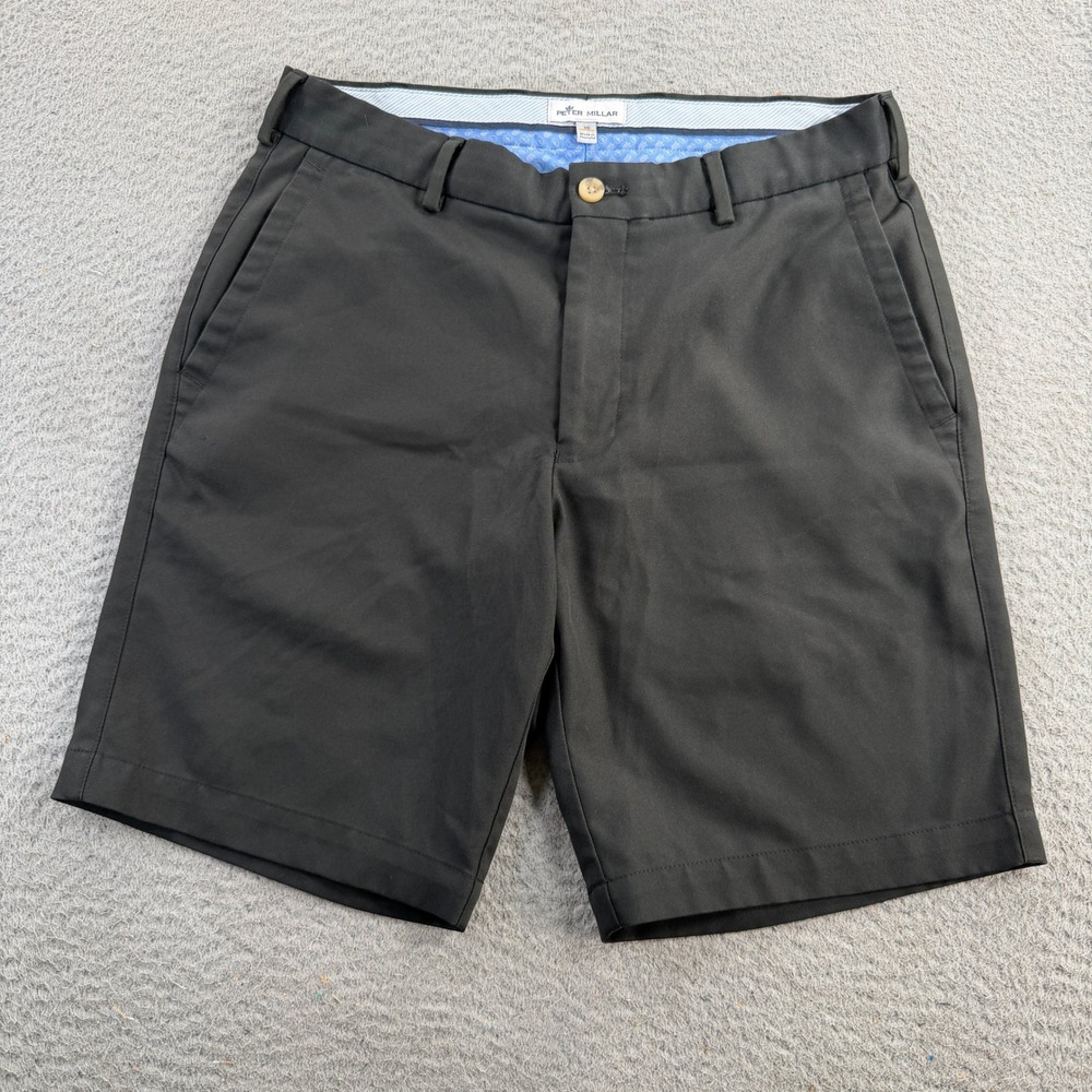 Peter Millar Shorts Mens 30 Black Sun Moon Embroidery Golf Performance
